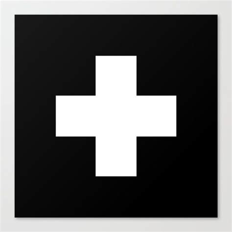 White Swiss Cross Canvas Print