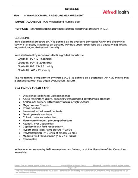 Intra-Abdominal Pressure Measurement