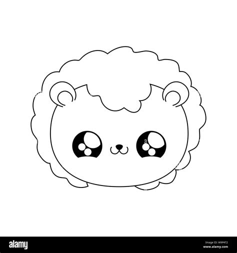 head of cute lion baby animal kawaii style vector illustration design Stock Vector Image & Art ...