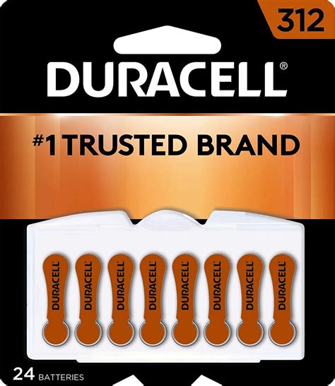 Duracell - Hearing Aid Batteries Size 312 (Brown) - long lasting battery with EasyTab for ease ...