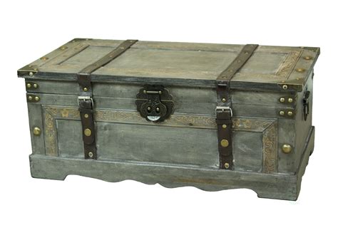 Rustic Gray Large Wooden Storage Trunk 651355032729 | eBay