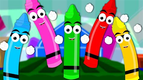 Five Little Crayons | Crayons Colors Song | Learn Colors | Nursery ...