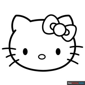 Hello Kitty Face Coloring Page | Easy Drawing Guides