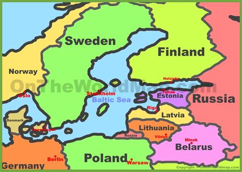 Map of the Baltic States - Ontheworldmap.com