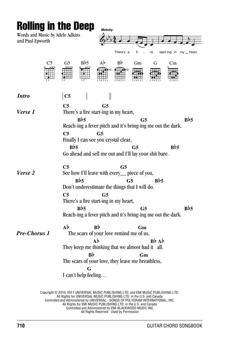 Rolling In The Deep by Adele - Guitar Chords/Lyrics - Guitar Instructor