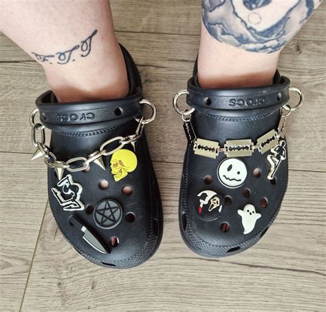 Goth crocs with jibbitz in 2023 | Crocs fashion, Crocs, Crocs with jibbitz