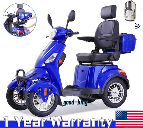 Heavy Duty 4-Wheel Mobility Scooters 31 Miles 3-Speed 800W 500lbs Capacity | eBay