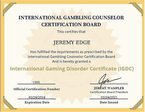 Gaming Disorder Certificate - INTENTA