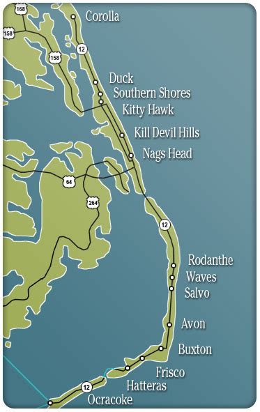 Waves Outer Banks Map - Map Of Counties Around London