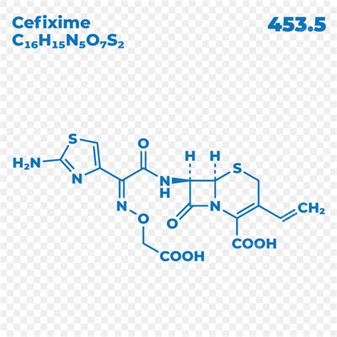 Molecular Structure Vector Art PNG, The Molecular Structure Of Cefixime, Cefixime, Cefixime ...