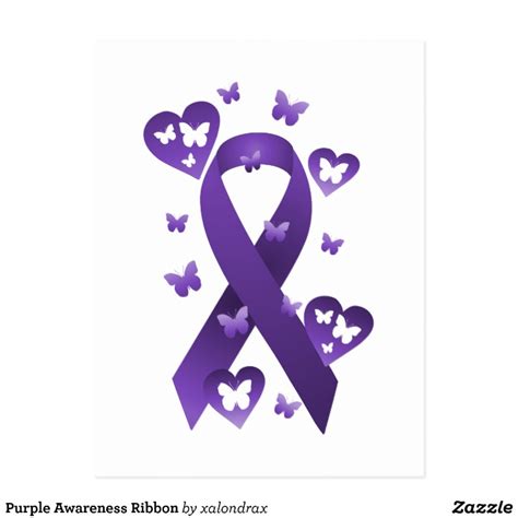 Purple Awareness Ribbon Postcard | Zazzle.com Fibromyalgia Tattoo ...