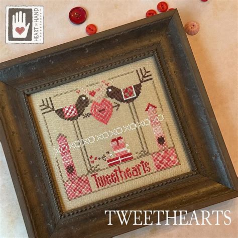 Heart in Hand TWEETHEARTS Cross Stitch Pattern Valentine Cross Stitch Heart in Hand Cross Stitch ...