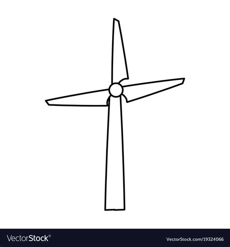 Wind turbine energy cartoon Royalty Free Vector Image