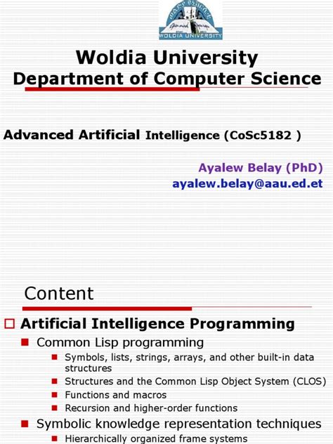 Woldia University: Department of Computer Science | PDF | Knowledge ...