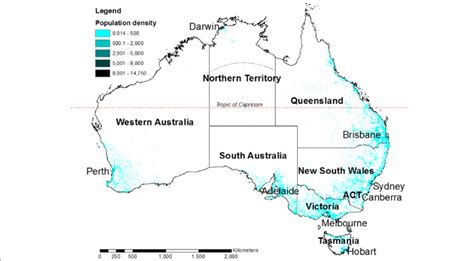 Australian Population Density Map