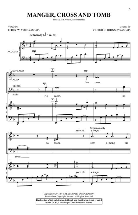 Manger, Cross And Tomb by Victor C. Johnson Sheet Music for SATB Choir at Sheet Music Direct