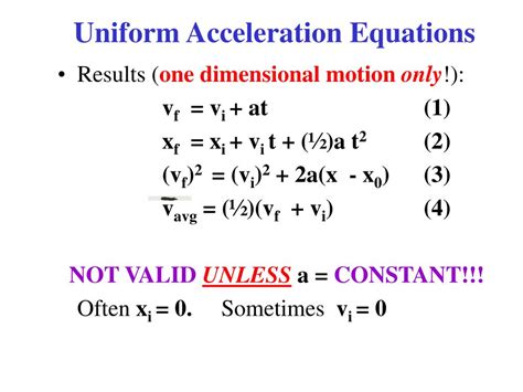 Uniform Acceleration Means