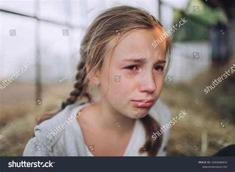 Portrait Sad Young Girl Crying Tears Stock Photo 2262608433 | Shutterstock