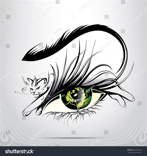 Vector Silhouette Eyes Cat Stock Vector 230679973 - Shutterstock