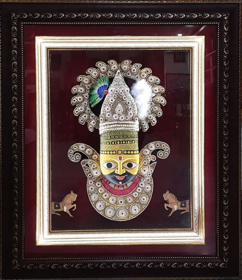 Khatu Shyam Ji 3D Embossed Handmade Painting With Frame, Khatushyamji Painting, Krishna Painting ...