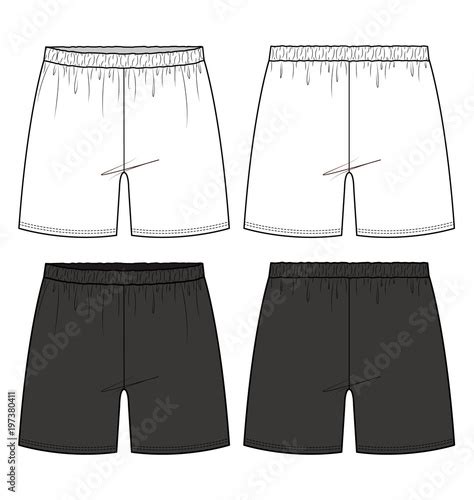 Vetor do Stock: Shorts Pants fashion flat technical drawing template | Adobe Stock