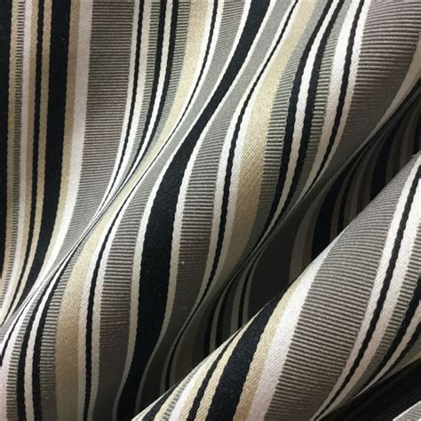 Taupe Black Cream and White Stripe - Upholstery - Fabric by the Yard ...