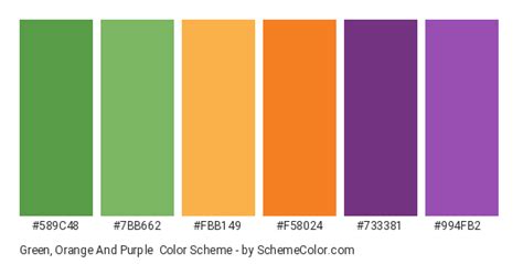 Green, Orange And Purple Color Scheme » Green » SchemeColor.com