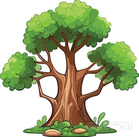 Trees Clipart-large tree with many branches covered with leaves clip art