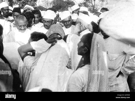 Mahatma Gandhi during the salt agitation, salt satyagraha, Dandi March, Dandi, Gujarat, India ...