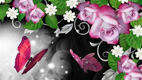 Rose and Butterfly Wallpapers - Top Free Rose and Butterfly Backgrounds - WallpaperAccess