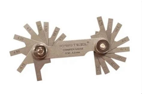 Chamfer Gauge Size 0.5 to 5.0(18 leaves) Kristeel, For Industrial, Packaging Type: Single Piece ...