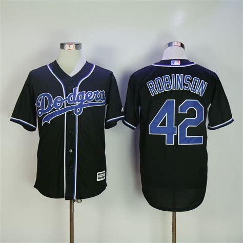 Men's Los Angeles Dodgers #42 Jackie Robinson Jersey Baseball Black ...