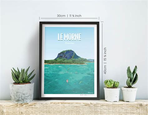 Le Morne - Awesome Maps Kitesurf Travel Poster - Dream Spots