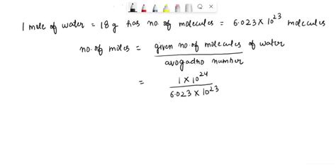 SOLVED: Calculate the mass of 1.00 x 1024 (a septillion) molecules of water.