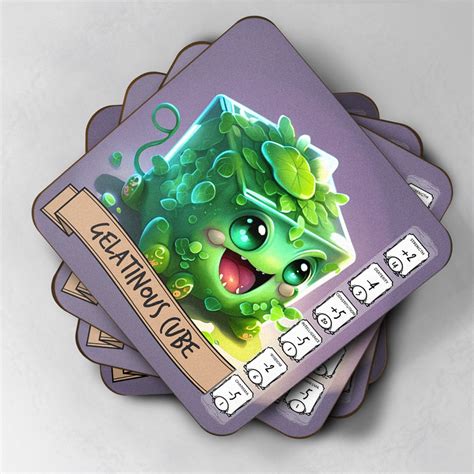 5e Monster Stats Coaster - Gelatinous Cube – bluecyborg.com