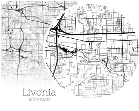 Livonia Map INSTANT DOWNLOAD Livonia Michigan City Map | Etsy