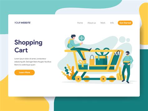 Landing page template of Shopping Cart Illustration Concept. Modern ...