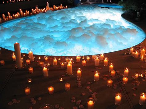 bubbles, candles, hot tub, pool, romantic - image #67438 on Favim.com