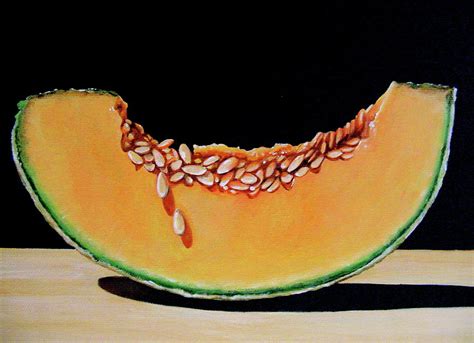 Cantaloupe slice Painting by Lillian Bell - Pixels