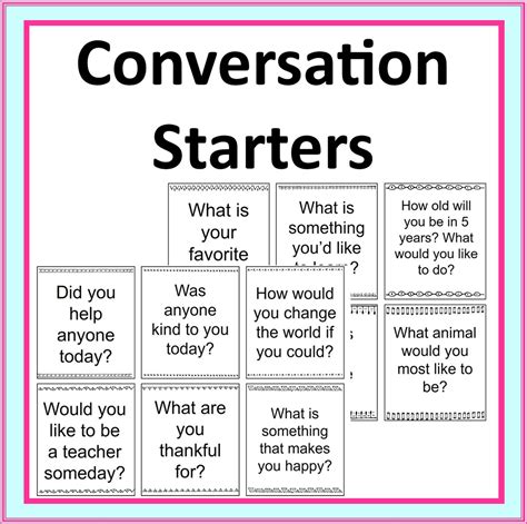 100 Conversation Starters Cards Family Talking Game, Communication Printable Game-discussion ...