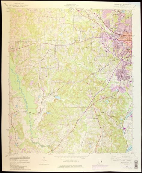 Phenix City Map Of Phenix City South Carolina Art Print Wall Decor - Usgs Printable Maps ...