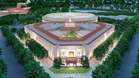 New Parliament building look design size cost area PM Modi foundation ...