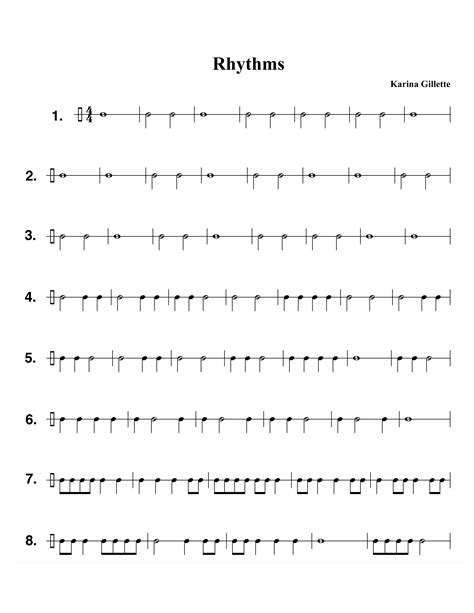 Rhythm Worksheets