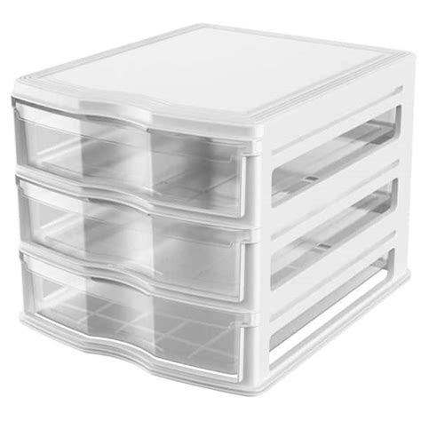 Life Story 3-Drawer White Stackable Shelf Organizer Plastic Storage ...