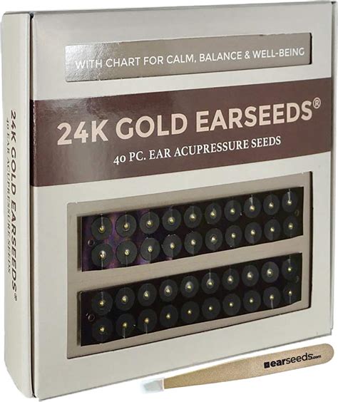 Buy Ear Seeds: 24K Gold EarSeeds Acupressure Kit - 40 Pieces - Ear ...