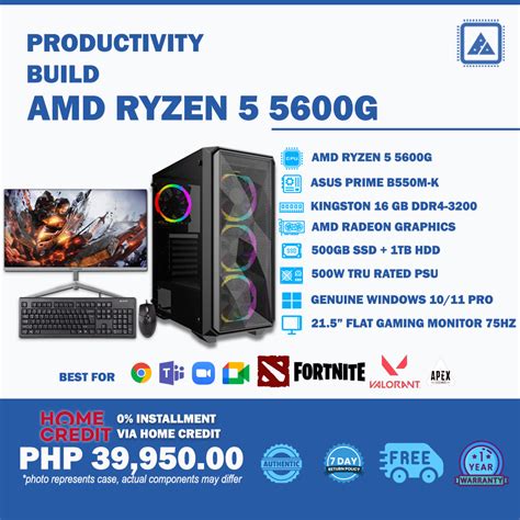 Productivity Build: AMD RYZEN 5 5600G – BlueArm Computer Store