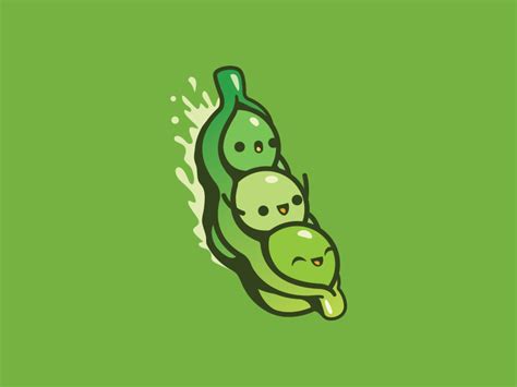 Peapods | Cute illustration, Green characters, Cute art