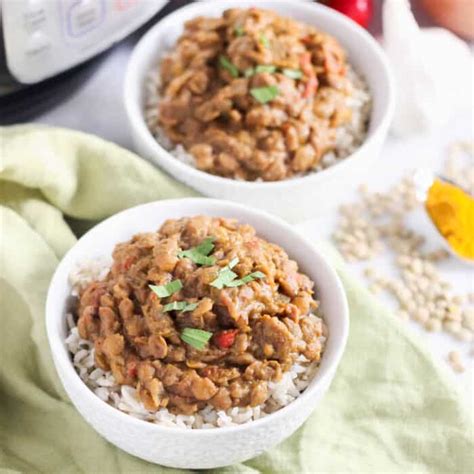 Instant Pot Lentil Curry for an easy, vegan, plant-based dinner