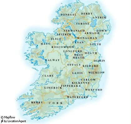 Ireland Map By County - Leia Shauna