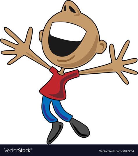 Happy cartoon man jumping for joy Royalty Free Vector Image